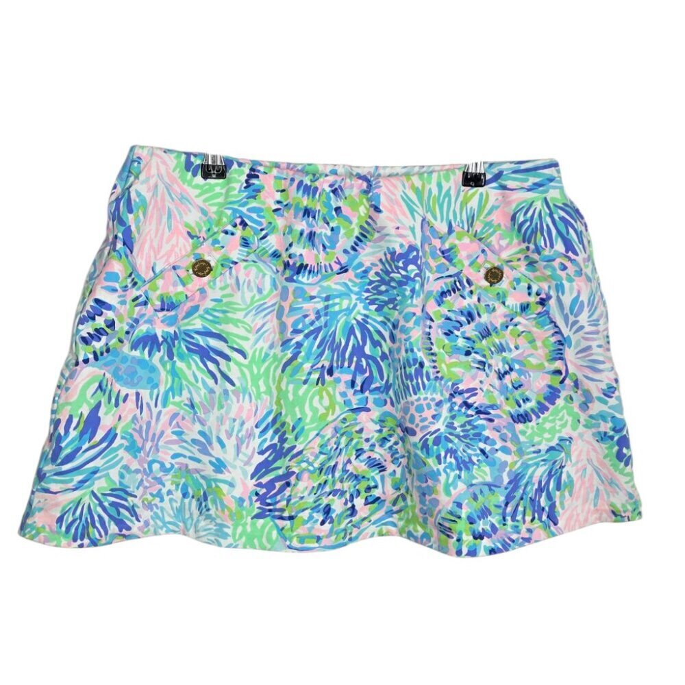 Lilly Pulitzer Skirt, Lined Skort, Colourful Print, Cotton, Pull On, Vacation, L